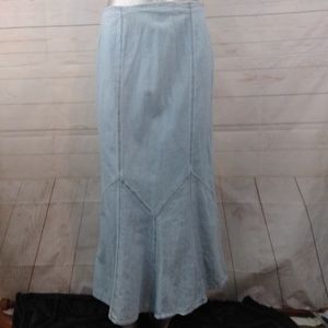 Emma James Chambray Western Long Jean Skirt